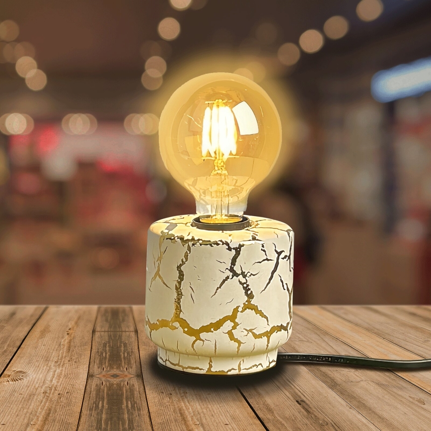 Aigostar - Lampe de table 1xE27/60W/230V blanc/doré