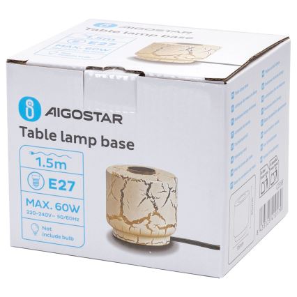 Aigostar - Lampe de table 1xE27/60W/230V blanc/doré