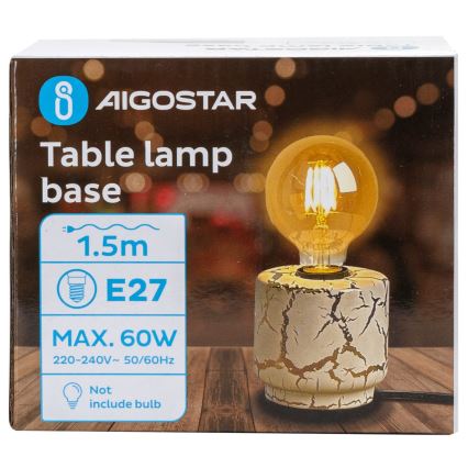 Aigostar - Lampe de table 1xE27/60W/230V blanc/doré