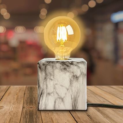 Aigostar - Lampe de table 1xE27/60W/230V blanc/gris