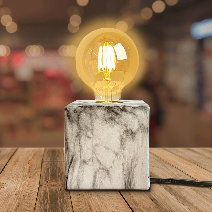 Aigostar - Lampe de table 1xE27/60W/230V blanc/gris