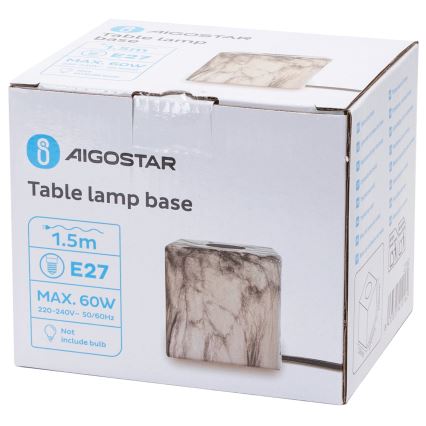 Aigostar - Lampe de table 1xE27/60W/230V blanc/gris