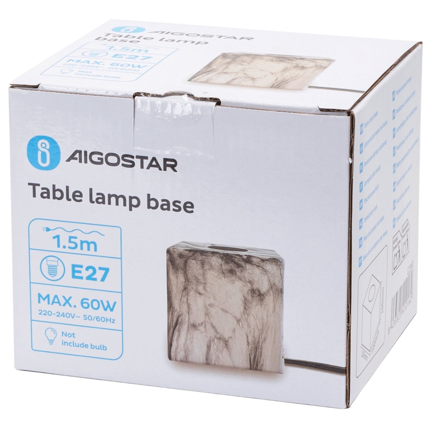 Aigostar - Lampe de table 1xE27/60W/230V blanc/gris