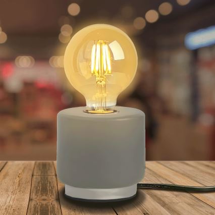 Aigostar - Lampe de table 1xE27/60W/230V gris