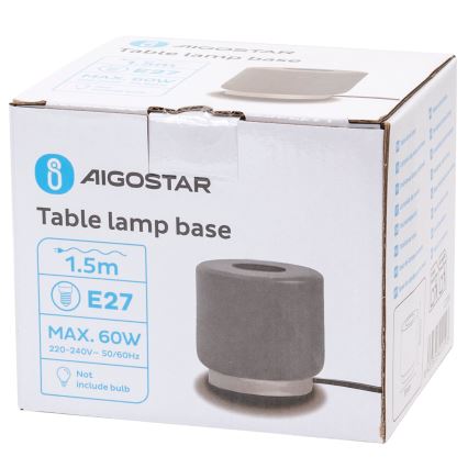 Aigostar - Lampe de table 1xE27/60W/230V gris