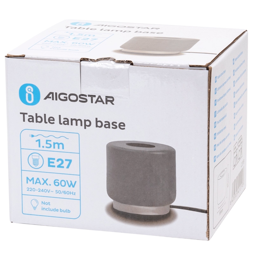 Aigostar - Lampe de table 1xE27/60W/230V gris