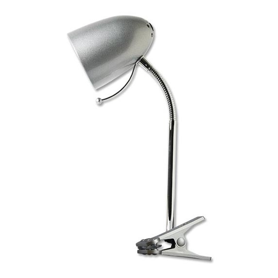 Aigostar -  Lampe de table avec pince 1xE27/11W/230V argent/chrome brillant