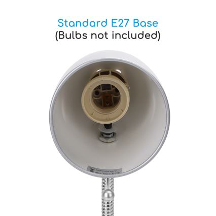 Aigostar -  Lampe de table avec pince 1xE27/11W/230V argent/chrome brillant