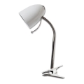 Aigostar -  Lampe de table avec pince 1xE27/11W/230V blanc/chrome brillant