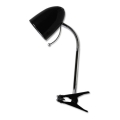 Aigostar -  Lampe de table avec pince 1xE27/11W/230V noir/chrome brillant