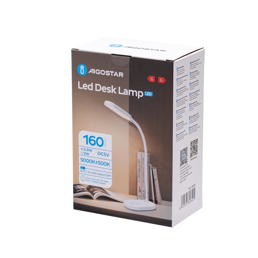Aigostar - Lampe de table tactile à intensité variable LED/3W/5V