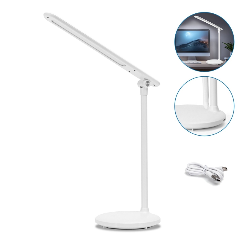 Aigostar - Lampe de table tactile rechargeable et à intensité variable LED/3W/5V 2700/4000/6500K 1800 mAh