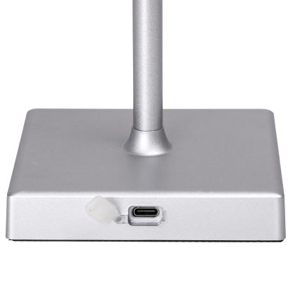Aigostar - Lampe de table variable à intensité variable pour l'extérieur LED/4W/5V 3600mAh blanc/chrome mat IP54