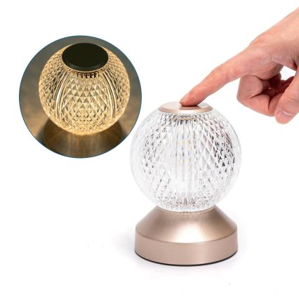 Aigostar- Lampe rechargeable LED à intensité variable/1W/5V 2700/4000/6500K 1800mAh 13,5 cm