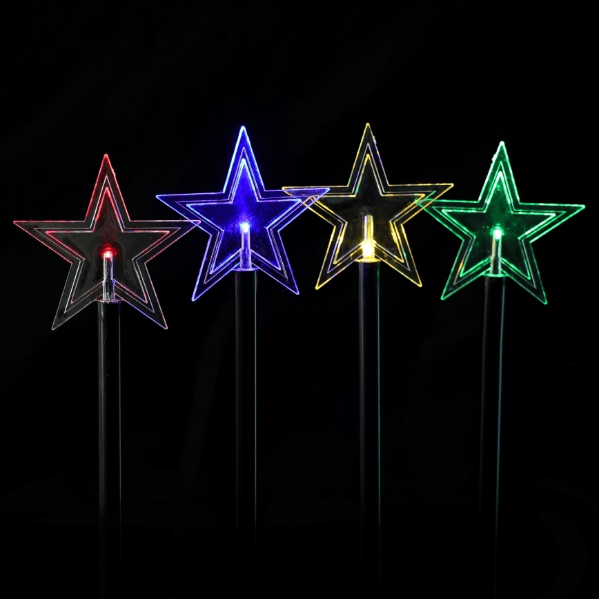 Aigostar - Luminaire solaire de Noël LED RGBY 5xLED/1,2V/8 fonctions 1m IP65 800mAh étoiles