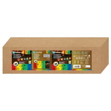 Aigostar - Luminaire solaire de Noël LED RGBY 5xLED/1,2V/8 fonctions 1m IP65 800mAh étoiles