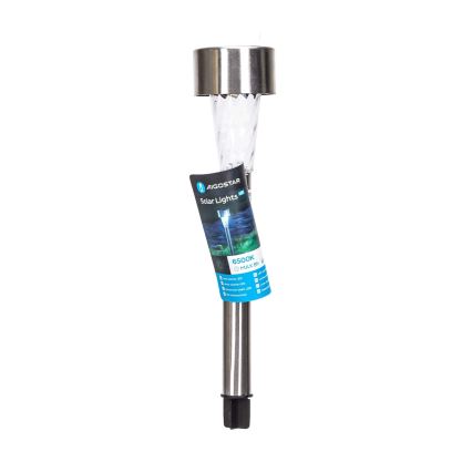 Aigostar - Lampe solaire LED/0,006W/1,2V 29,5 cm chrome mat 6500K IP44
