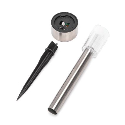 Aigostar - Lampe solaire LED/0,006W/1,2V 29,5 cm chrome mat 6500K IP44