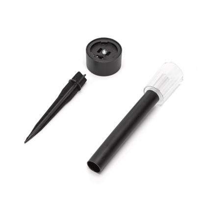 Aigostar - Lampe solaire avec détecteur crépusculaire LED/0,006W/1,2V 40 mAh 29,5 cm noir 6500K IP44
