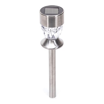 Aigostar - Lampe solaire LED/0,006W/1,2V 35,5cm chrome mat 3000K IP44
