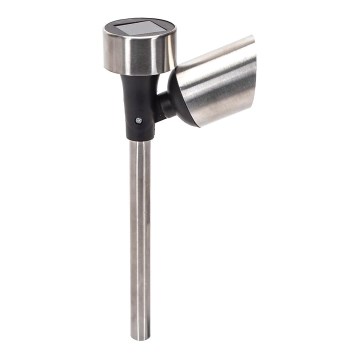 Aigostar - Lampe solaire LED/0,006W/1,2V 37,5cm chrome mat 40 mAh 6500K IP44