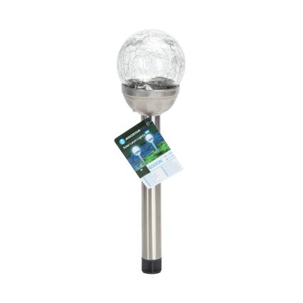 Aigostar - Lampe solaire LED/0,006W/1,2V 37,8cm chrome mat 6500K IP44