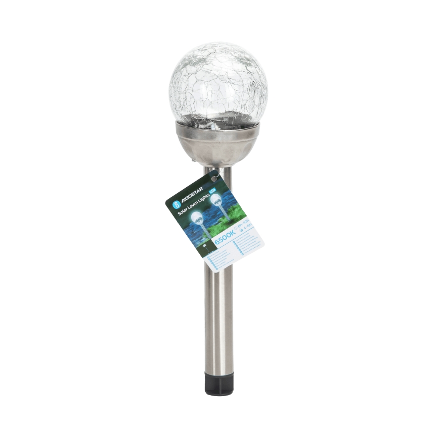 Aigostar - Lampe solaire LED/0,006W/1,2V 37,8cm chrome mat 6500K IP44