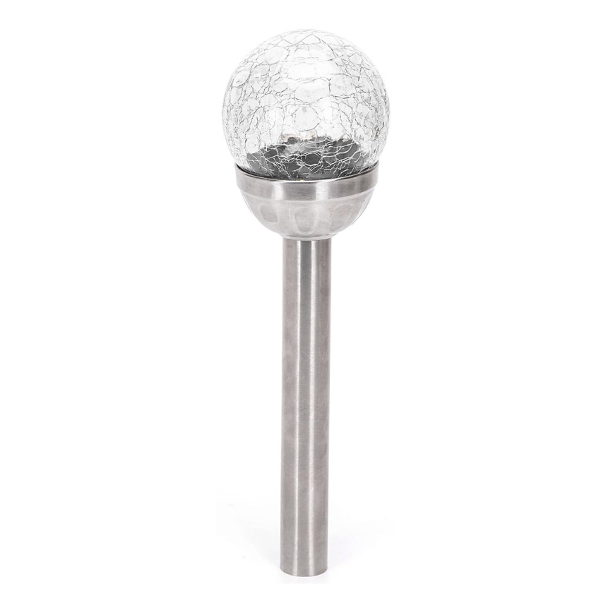 Aigostar - Lampe solaire LED/0,006W/1,2V 37,8cm chrome mat 6500K IP44