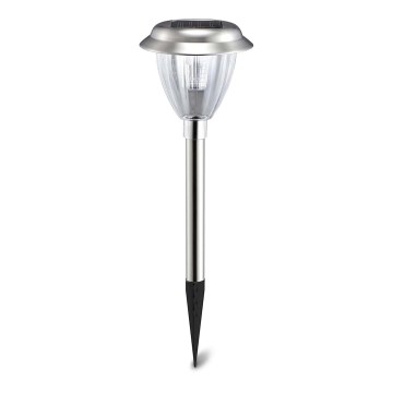 Aigostar - Lampe solaire LED/0,08W/2V 30,4 cm 6500K IP44 chrome mat