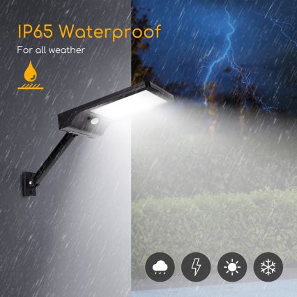 Aigostar - Lampione stradale solare a LED con sensore LED/2,3W/5,5V IP65