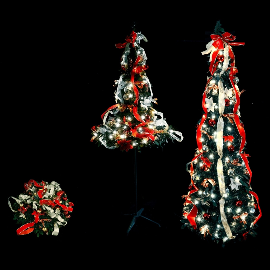 Aigostar - Albero di Natale LED da esterno 150xLED 1,8m IP44 rosso bianco freddo