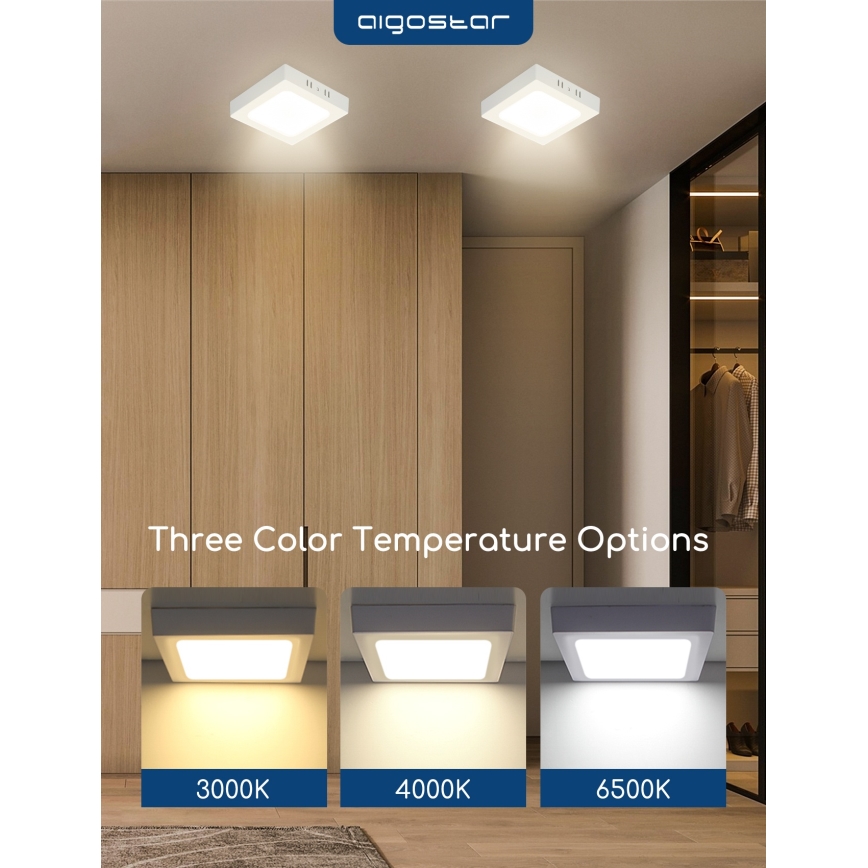 Aigostar - LED-Aufbauleuchte für Decke LED/18W/230V 4000K 22,6x22,6 cm Weiß