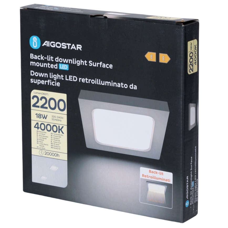 Aigostar - LED-Aufbauleuchte für Decke LED/18W/230V 4000K 22,6x22,6 cm Weiß
