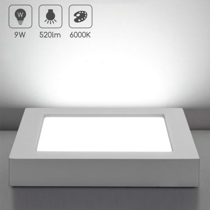 Aigostar - LED aufgesetzte Deckenleuchte LED/9W/230V 6000K 12,2x12,2 cm weiß