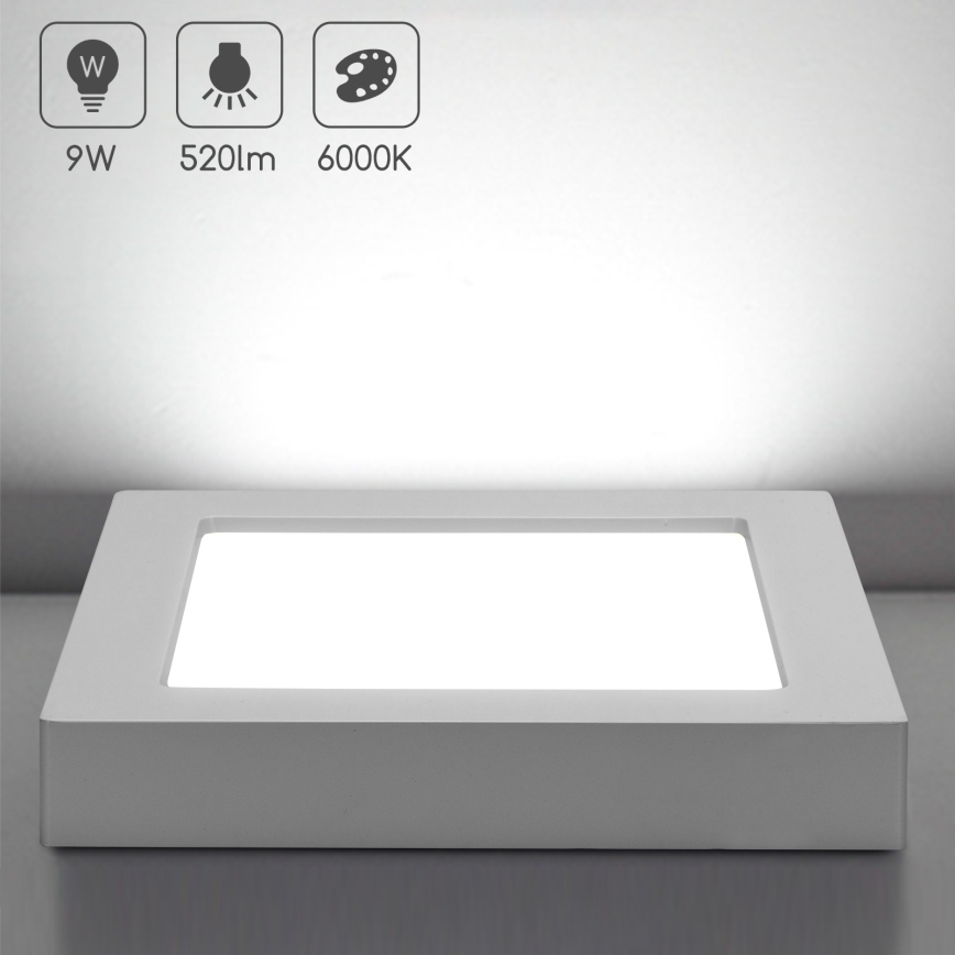 Aigostar - LED aufgesetzte Deckenleuchte LED/9W/230V 6000K 12,2x12,2 cm weiß
