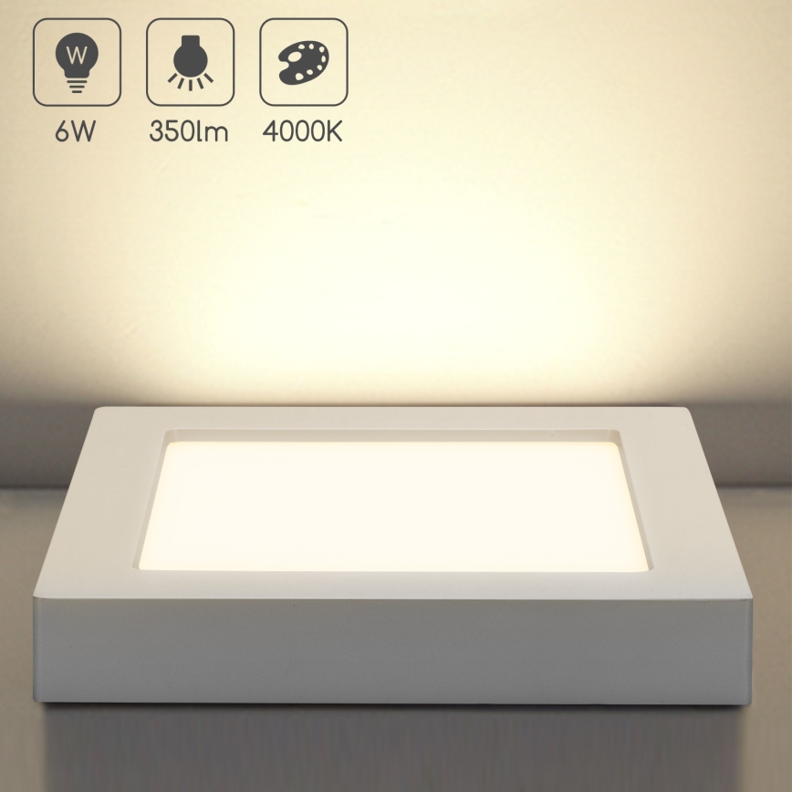 Aigostar - LED-Aufputz-Deckenleuchte LED/6W/230V 4000K 12,2x12,2 cm weiß