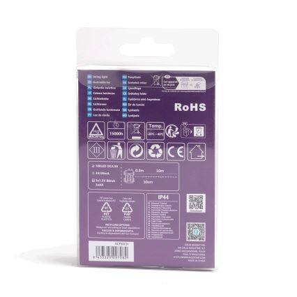 Aigostar - LED Außen-Weihnachtslichterkette 100xLED/8 Funktionen/3xAA 10,3m IP44 mehrfarbig