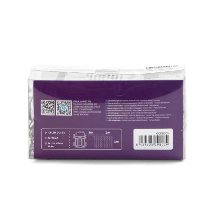 Aigostar - LED Außen-Weihnachtslichterkette 100xLED/8 Funktionen 3xAA 4x1m IP44 mehrfarbig