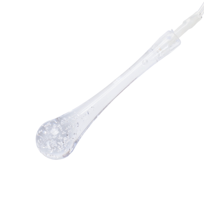 Aigostar - LED-Außen-Weihnachts-Lichterkette, 100 LEDs / 8 Funktionen, 3×AA, 10 m, IP44, warmweiß, tropfenförmige LEDs