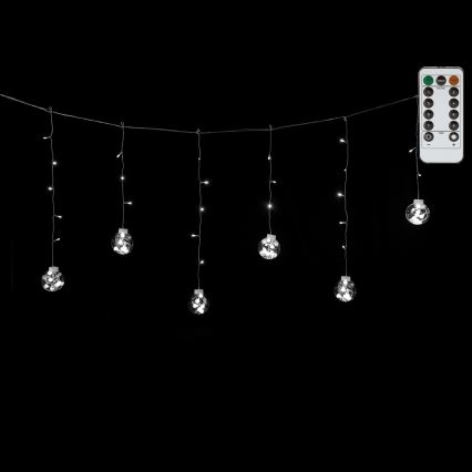 Aigostar - LED-Lichterkette für den Außenbereich 120 LEDs / 8 Funktionen 3×0,6 m IP44 kaltweiß + Fernbedienung