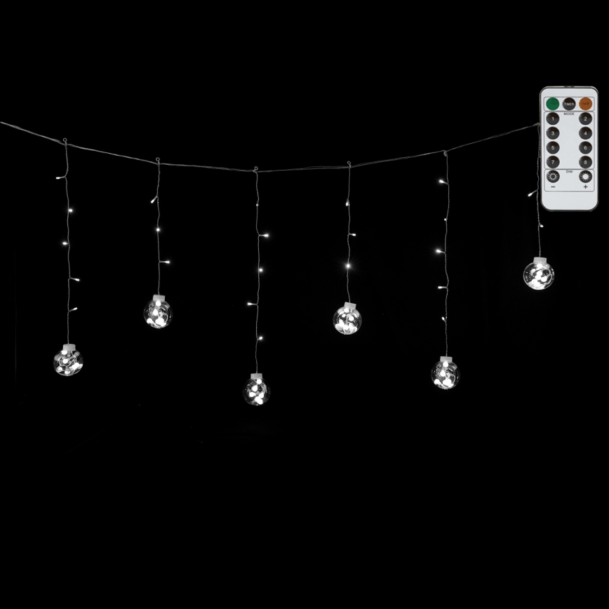Aigostar - LED-Lichterkette für den Außenbereich 120 LEDs / 8 Funktionen 3×0,6 m IP44 kaltweiß + Fernbedienung