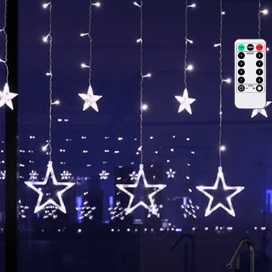 Aigostar - LED Außen Lichterkette 120xLED/8 Funktionen 3x0,6 m IP44 kaltweiß + Fernbedienung