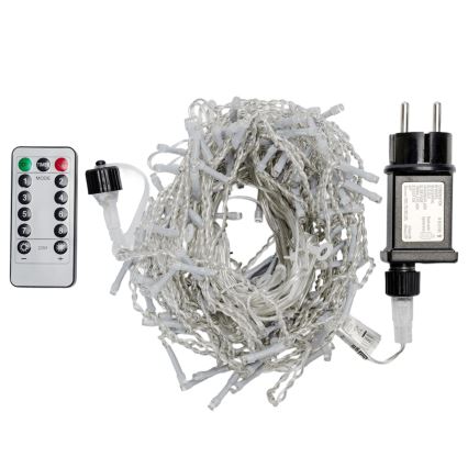 Aigostar - LED-Außen-Lichterkette 150xLED/6W/230V/8 Funktionen 1,5x1m IP44 kaltweiß + Fernbedienung