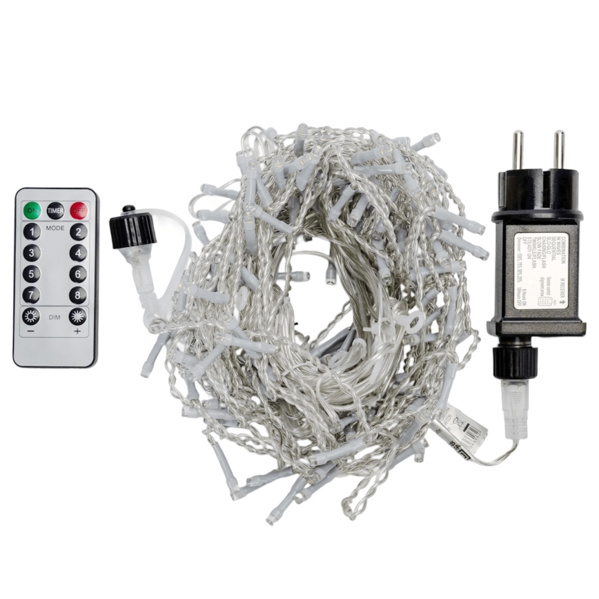 Aigostar - LED-Außen-Lichterkette 150xLED/6W/230V/8 Funktionen 1,5x1m IP44 kaltweiß + Fernbedienung
