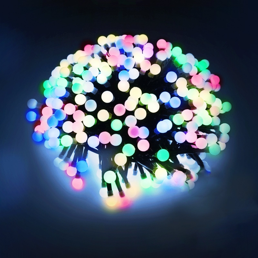 Aigostar - LED Außen-Weihnachts-Lichterkette 50xLED/8 Funktionen 3xAA 5,3 m IP44 mehrfarbig