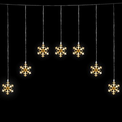 Aigostar - LED-Außen-Weihnachts-Lichterkette 84xLED/8 Funktionen 1,2x1m IP44 warmweiß Schneeflocken