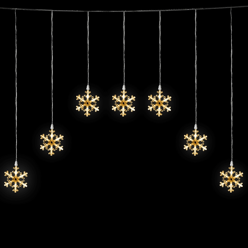 Aigostar - LED-Außen-Weihnachts-Lichterkette 84xLED/8 Funktionen 1,2x1m IP44 warmweiß Schneeflocken