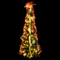 Aigostar - LED-Außen-Weihnachtsbaum 150xLED 1,8m IP44 rot/gold warmweiß