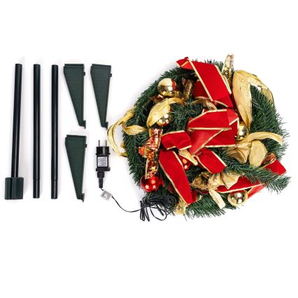 Aigostar - LED-Weihnachtsbaum für den Außenbereich, 80 LEDs, 1,2 m, IP44, Rot, Kaltweiß