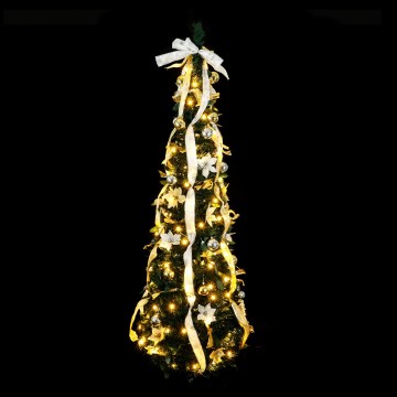 Aigostar - LED Außen-Weihnachtsbaum 80xLED 1,2m IP44 weiß/gold warmweiß